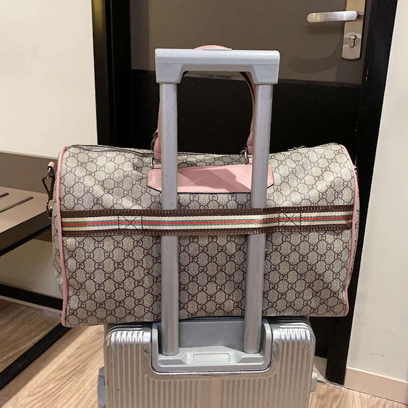 Letter Waterproof PU Handheld Large Capacity Travel Men's Casual Short Business Trip Luggage Storage Bag