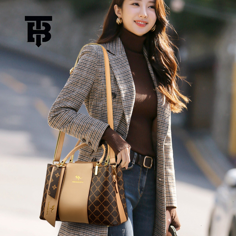 TB BHULAMTE Free Shipping Designer Luxury Soft Leather Women's Large Capacity Handbag With Vintage Floral Splicing Single Shoulder Crossbody Bag 