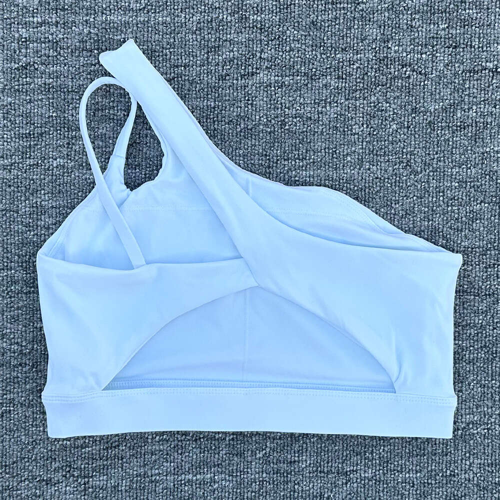 Off-Shoulder Beautiful Back Yoga Bare Sensation Sports Bra Irregular Straps Running Fitness Vest Top 48