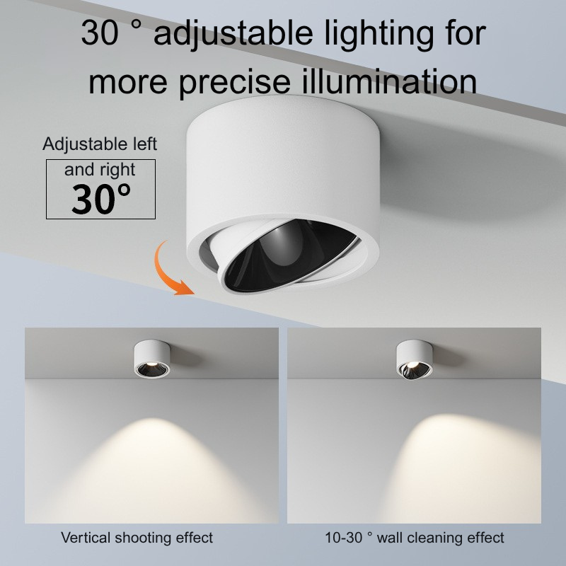 Ultra-thin surface-mounted spotlights, anti-glare, adjustable Angle, small hill light effect, no need for holes, new living room products, special off