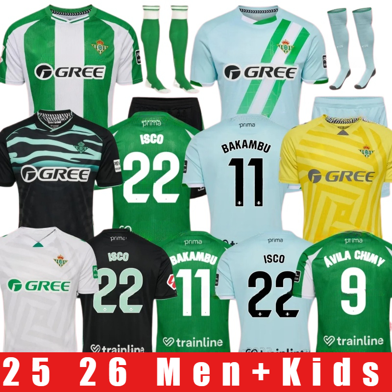25 26 Real Betis Soccer Jerseys C.HERNANDEZ ISCO 2025 2026 LO CELSO BARTRA BAKAMBU EZ ABDE MARC ROCA Football Shirts Goalkeeper ADRIAN Men Uniforms Kids Kits