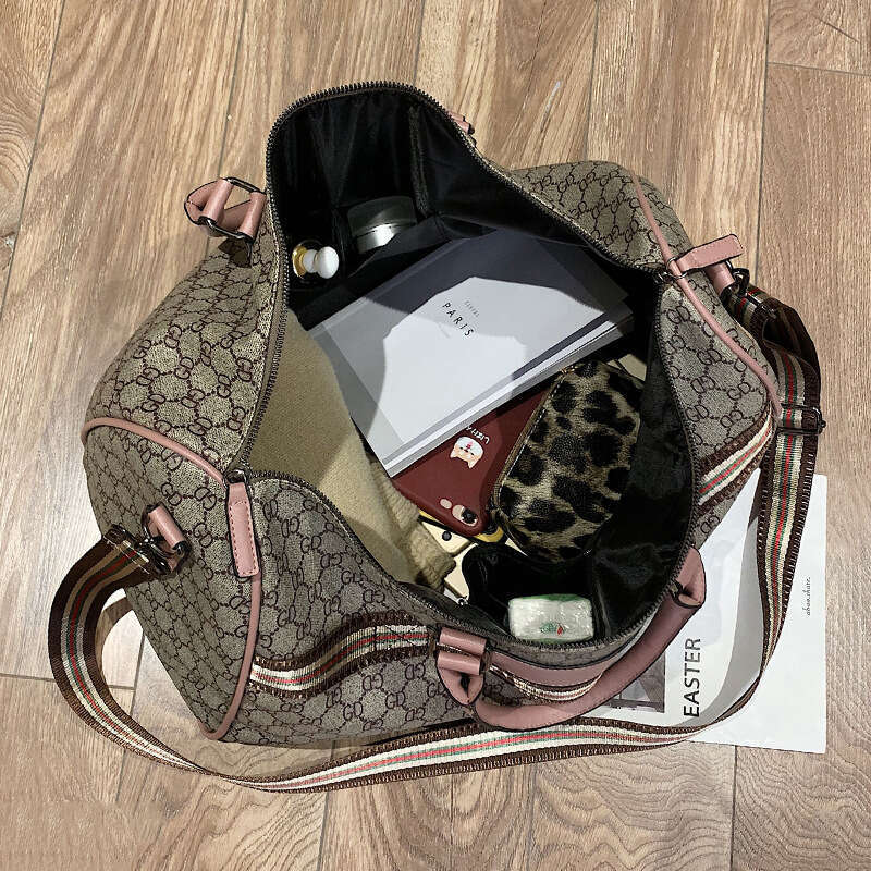 Letter Waterproof PU Handheld Large Capacity Travel Men's Casual Short Business Trip Luggage Storage Bag