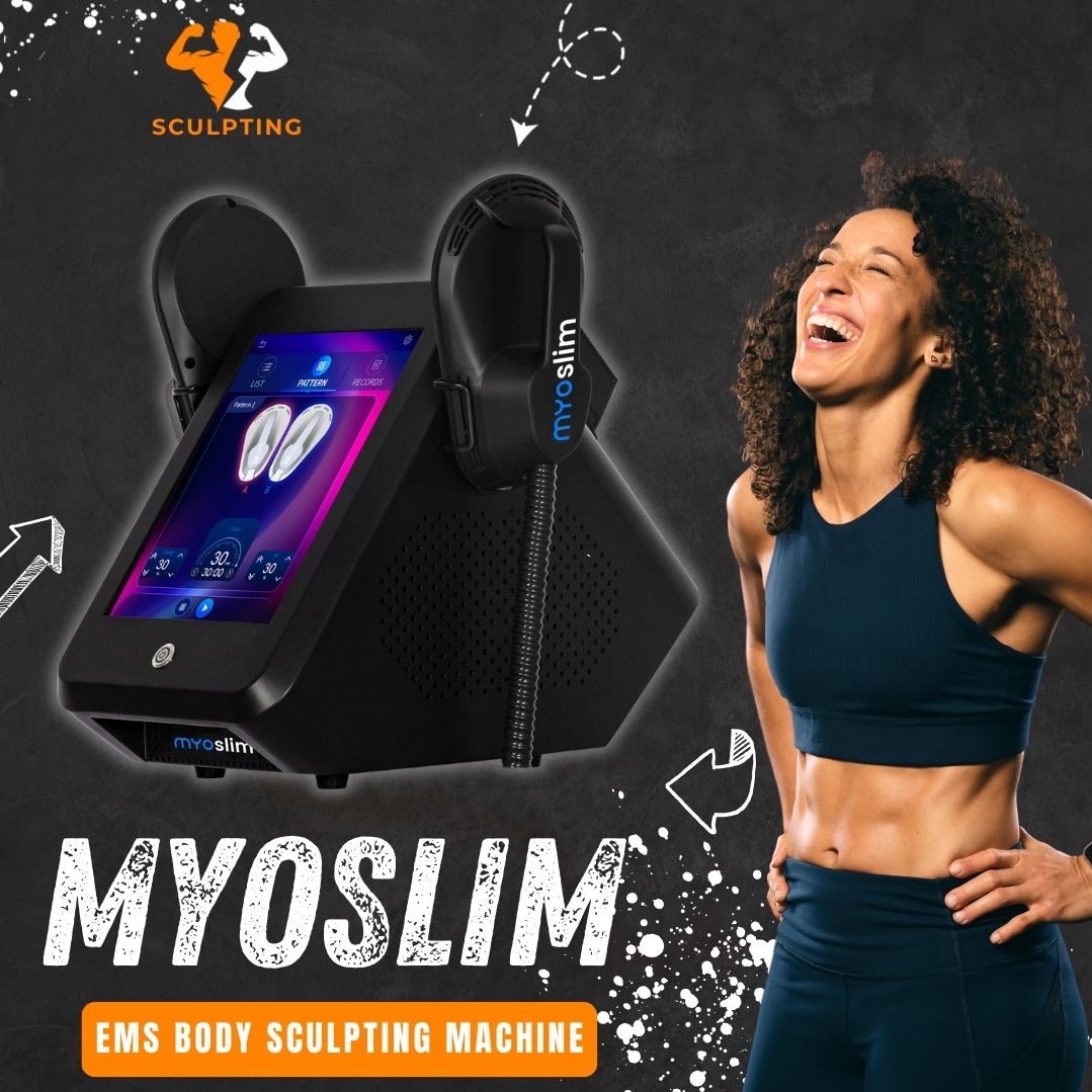 EMS Body Slimming Machine Myoslim With RF Energy Portable Aesthetic Device For Fat Burning Muscle Toning Reduce Cellulite Body Shaping At Home Or Spa 