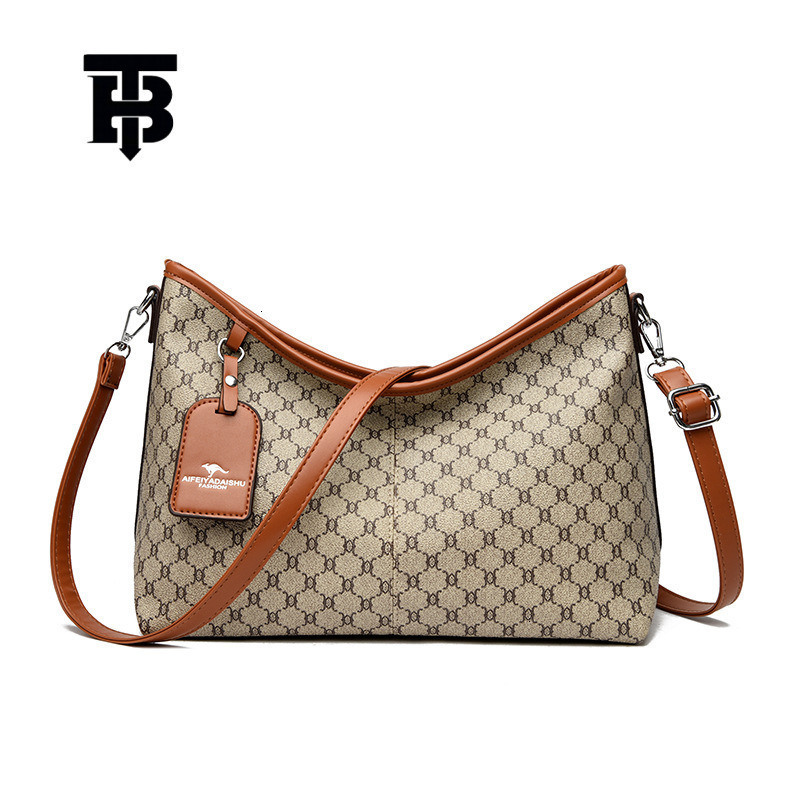 TB BHULAMTE Designer Luxury Retro Women's Old Flower Handbag Fashion Soft Leather Business Single Shoulder Crossbody Bag Free Shipping Large Capa