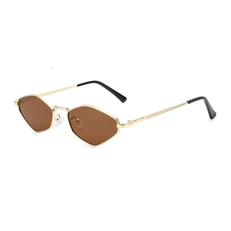 luxury Sunglasses Designer women sun glasses Diamond shaped Polygonal Small Frame men 2025 New Metal Runway Simple Ins two Style eyeglasses