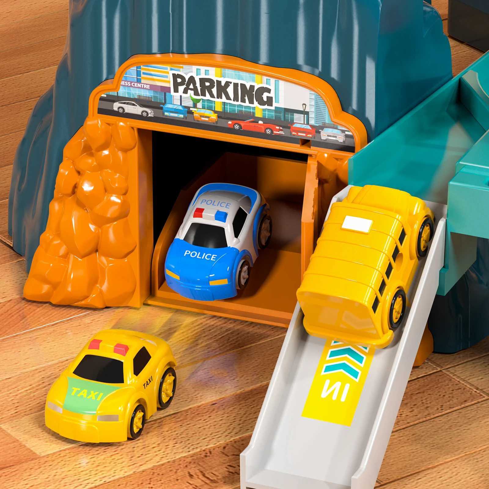 Boys Dinosaur Race Track Playset Dinosaur Rolling Hill Car Track Ramp Track Toys Mountain Track Mini For Kids Y250825