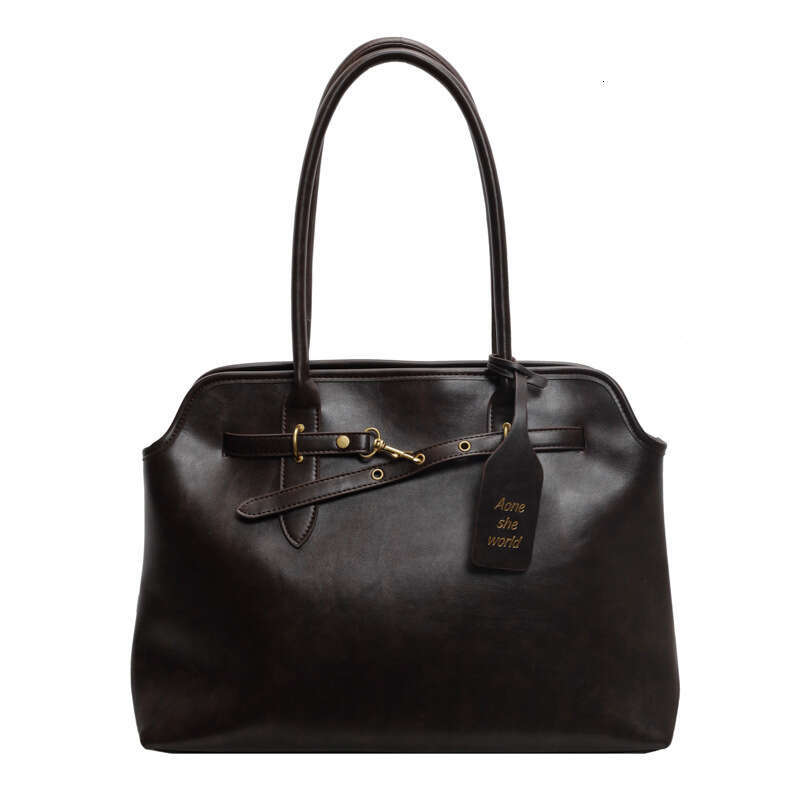 2025 Autumn New Simple Vintage Handheld Commuter for Women High-end Large Capacity Shoulder Bag