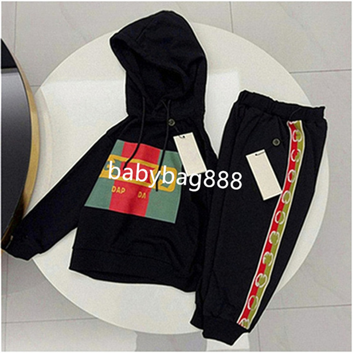 Fall kids hooded long-sleeved set high-quality girls' and boys' baby two-piece set designer children's classic casual sportswear size 90-160CM AD9