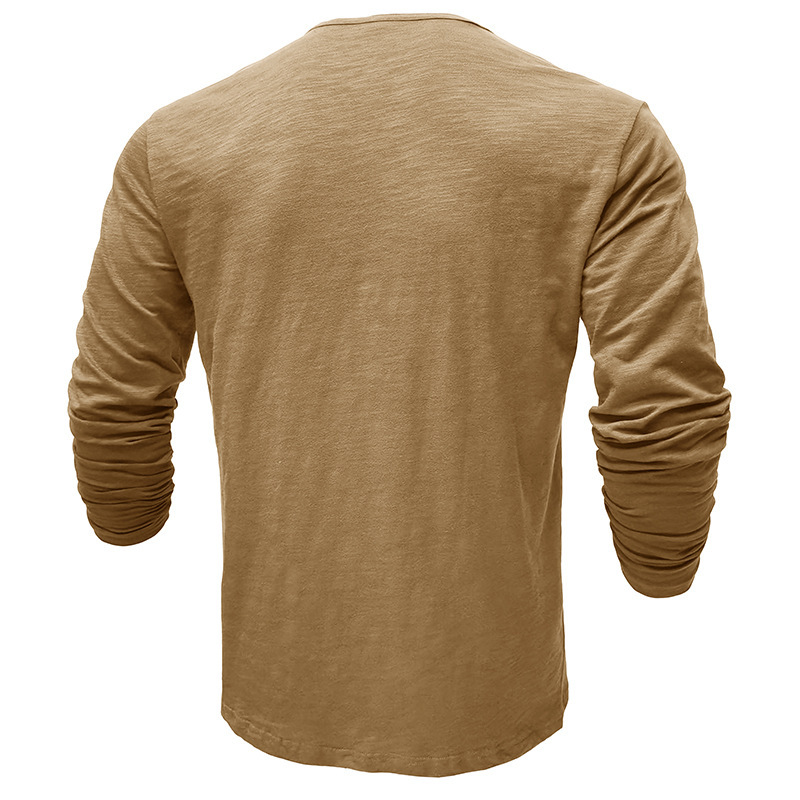 Casual Pink Male Henley Tee Featuring Durable Pure Cotton Material & Buttoned Front Design