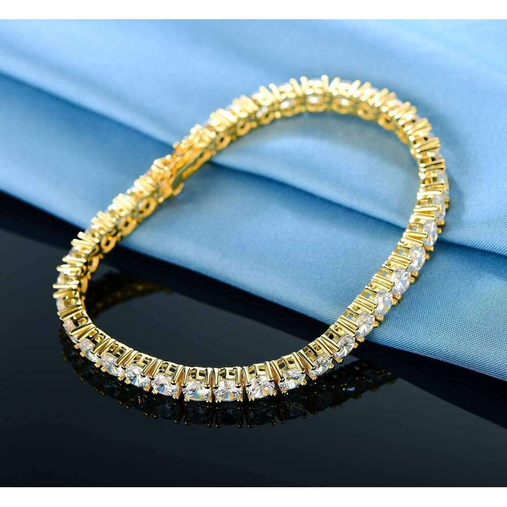 Tennis Bracelet for Women and Men 3mm-7mm Cubic Zirconia White Gold/Yellow Gold Plated Size 6-8.5 inches
