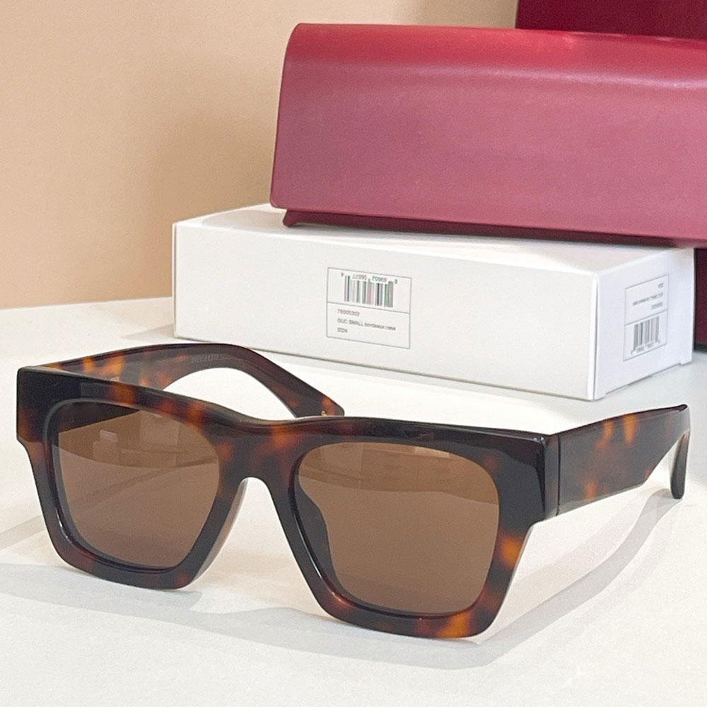 GG1835S Mens Rectangular frame sunglasses Brand Designer Sunglasses Shiny black acetate frame Summer beach coast classic square tortoiseshell glasses with box