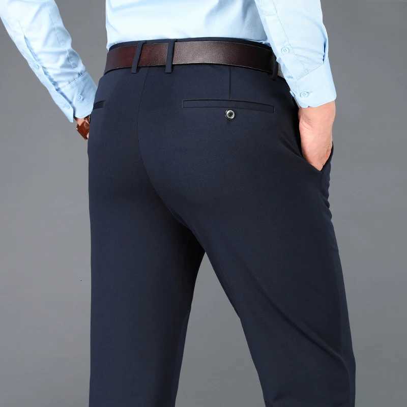 Mens Business Casual Pants Spring Summer Elastic Trousers Office Suit Pants Quick Dry Formal Pants Breathable Comfortable W250826