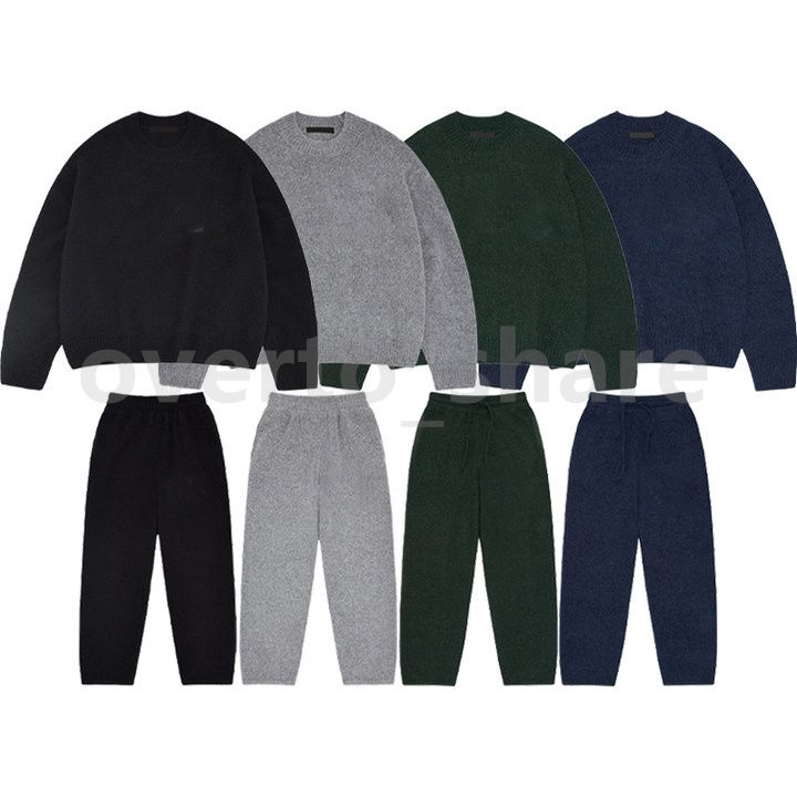 Mens Sweaters Letter Jacquard Jumper Oversize Sweatshirts Men Women High Quality O-Neck Knit Sweater Jogger