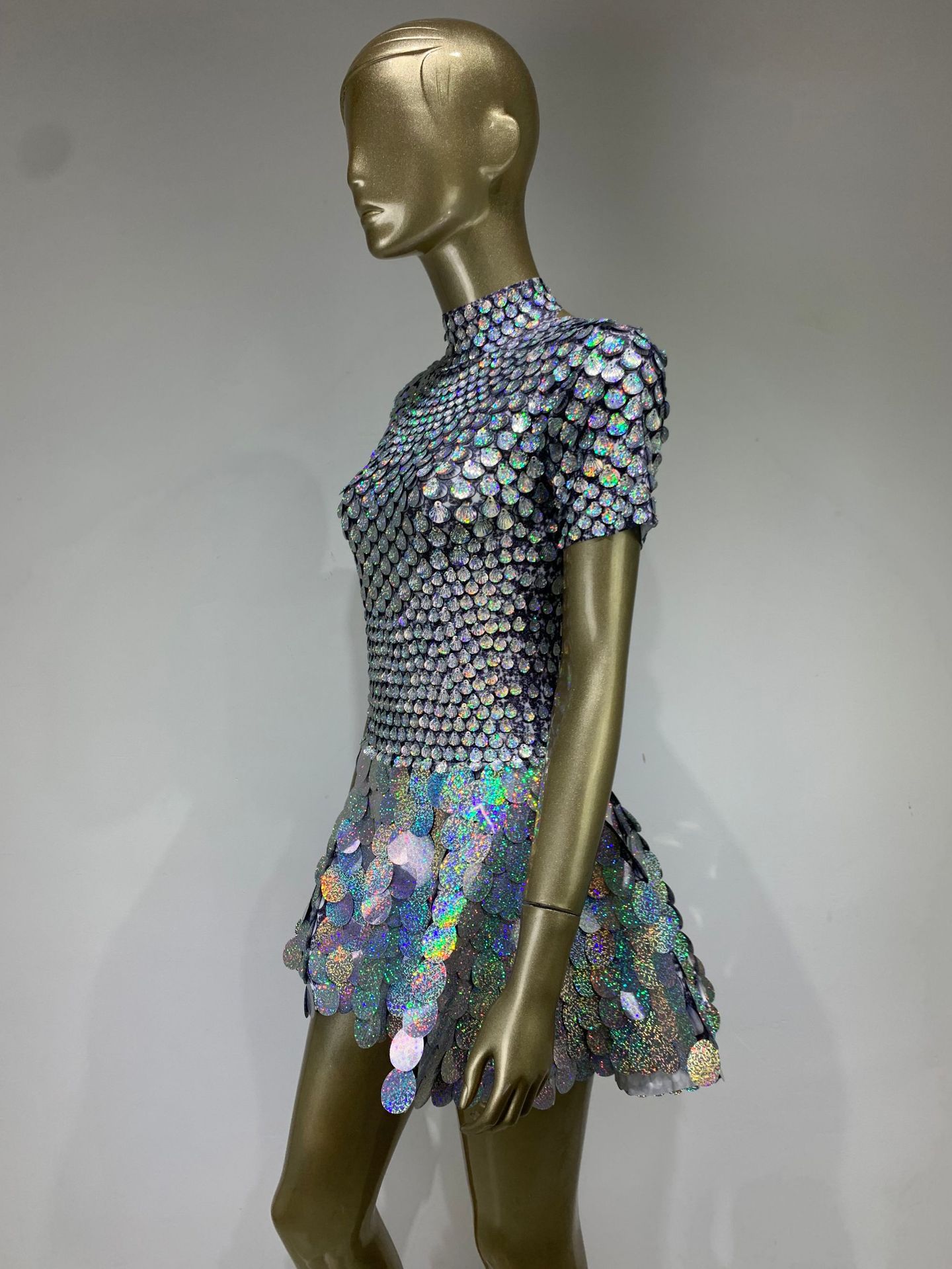 Sequin Shell Mini Dress for Nightclub Parties & Stage Performances - Sparkling Sleeveless Cocktail Dress