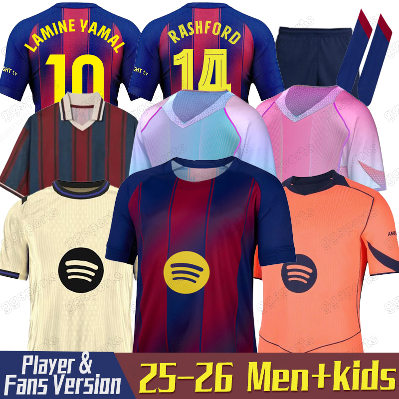 25 26 Soccer Jerseys LAMINE YAMAL 10 RAPHINHA jersey 8 PEDRI 6 GAVI 9 LEWANDOWSKI R.Araujo F. DE JONG GAVI KOUNDE barcalona25 26 jersey football shirt mens kit kids 88