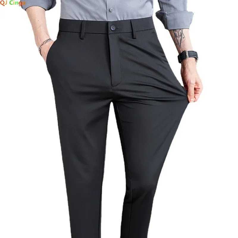 Black Mens Stretch Suit Pants Fashion Casual Trousers Navy Blue Mens Pants Asian Size 2936 38 Slim Mens Pants W250826
