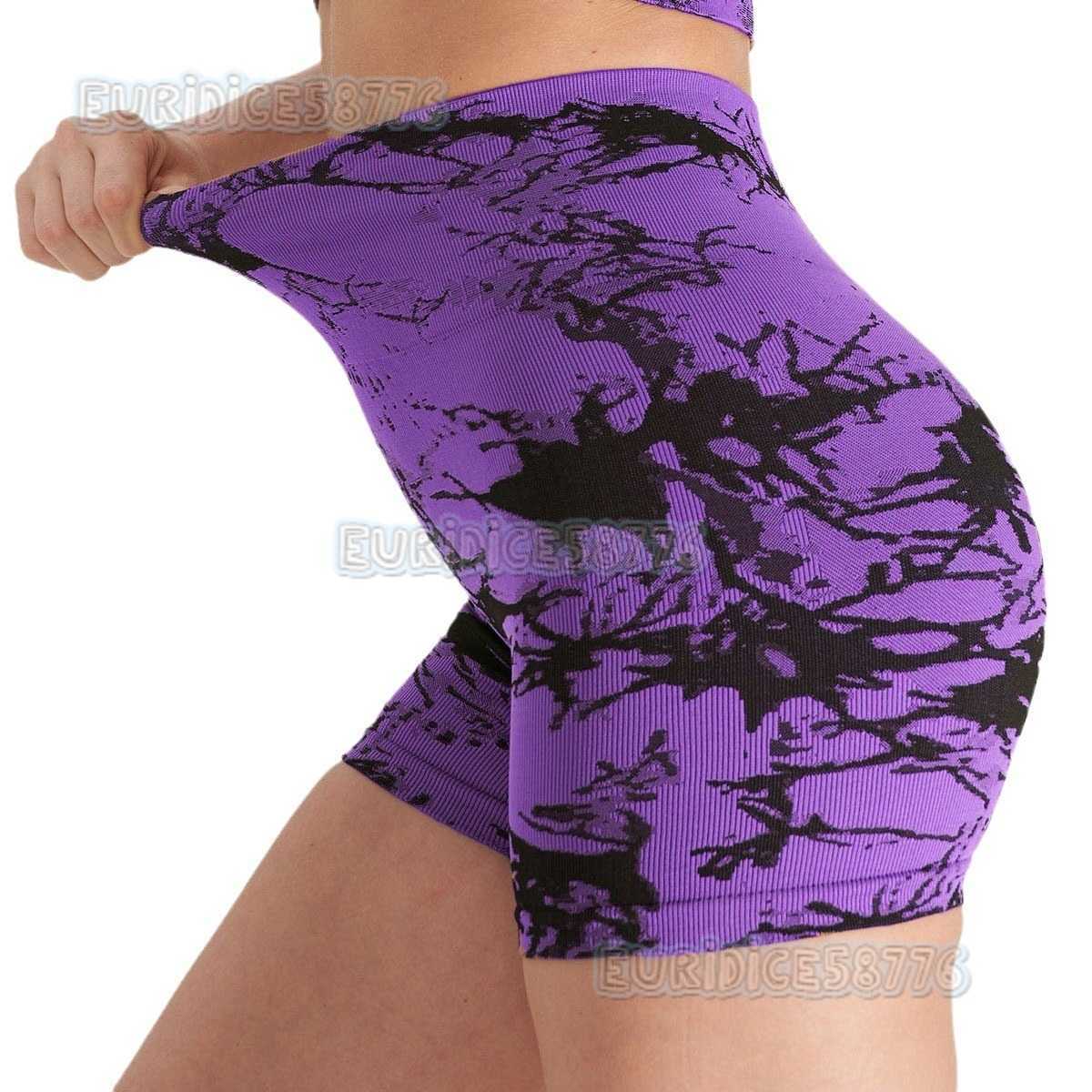 High Waist Tummy Control Fitness Short Sleeve Quickdry Outerwear Tight Running Sports Pants Tiedye Jacquard Yoga Pants for Women H250825