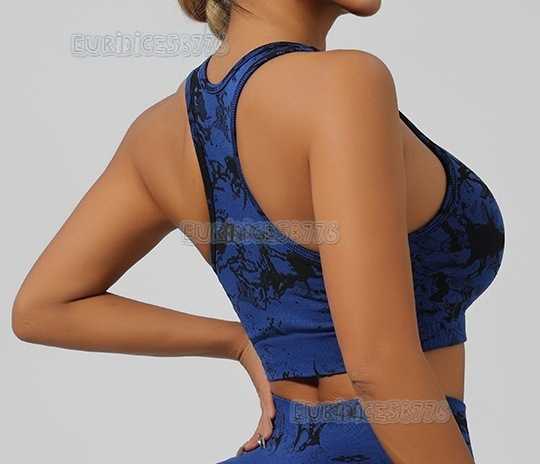 Tiedye Seamless Sports Yoga Bra Large Bust Minimizing Running Fitness Padded Tank Top for Women High Elasticity H250825