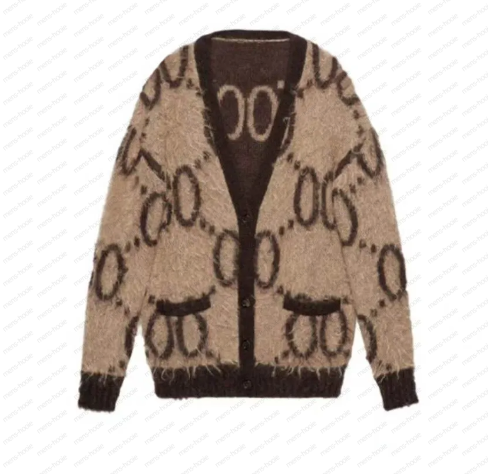 Autumn and winter designer women's sweater V-neck embroidered luxury G-letter long sleeved knitted cardigan fashionable thin loose jacket