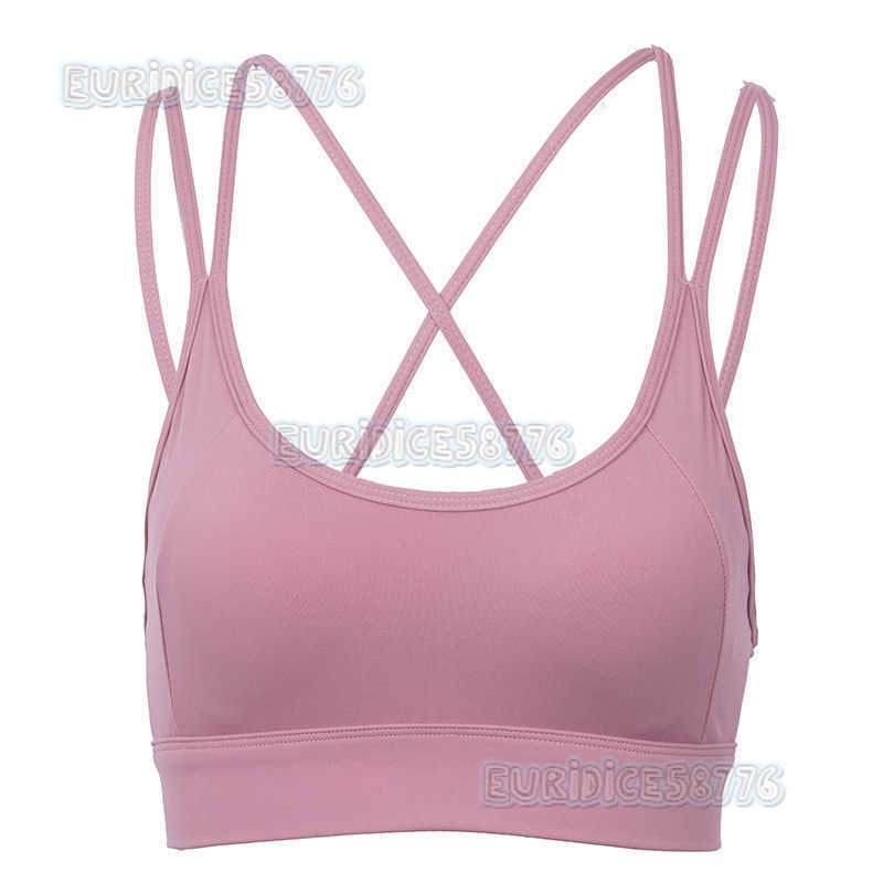 Highend Yoga Sports Bra Cross Back Shockproof Gathered Yoga Running Fitness Onepiece Sports Bra H250825 DMG2