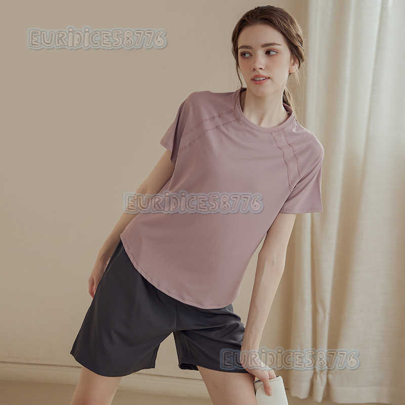 Loose Quickdry Sports Top for Women Short Sleeve Tshirt Yoga Wear Breathable Running Training Slimming Summer Fitness Wear H250825
