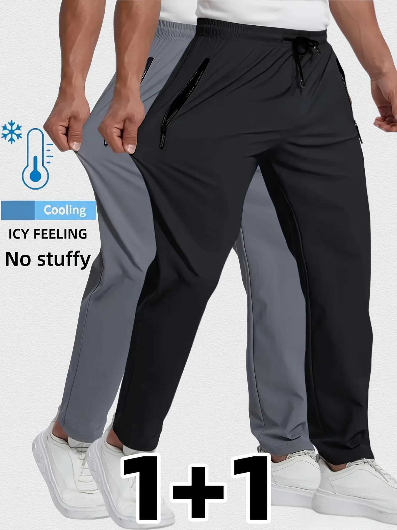 Breathable Plus Size Mens Casual Jogger Pants for Men Tracksuit Trousers Quick Dry Straight Elastic Waist Korean Classic Sport W250826