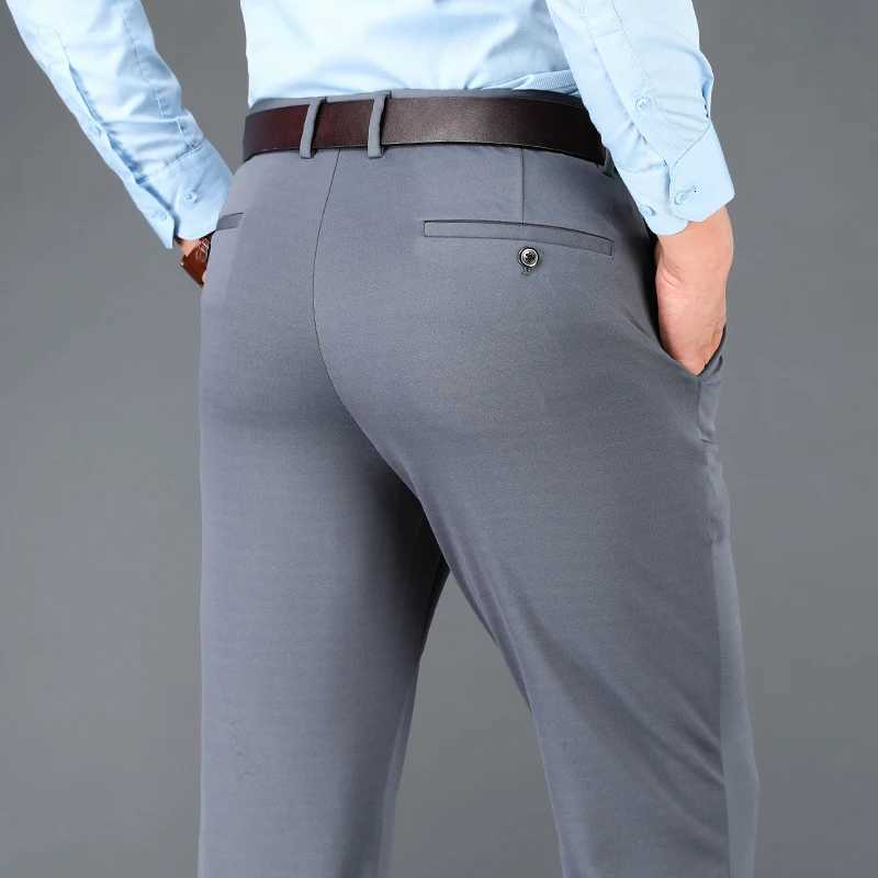 Mens Business Casual Pants Spring Summer Elastic Trousers Office Suit Pants Quick Dry Formal Pants Breathable Comfortable W250826