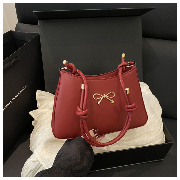 Autumn New Women s Shoulder Bag French Bow Handbag Women s New Armpit Bag Autumn New Designer Bag New Women s Crossbody Bag