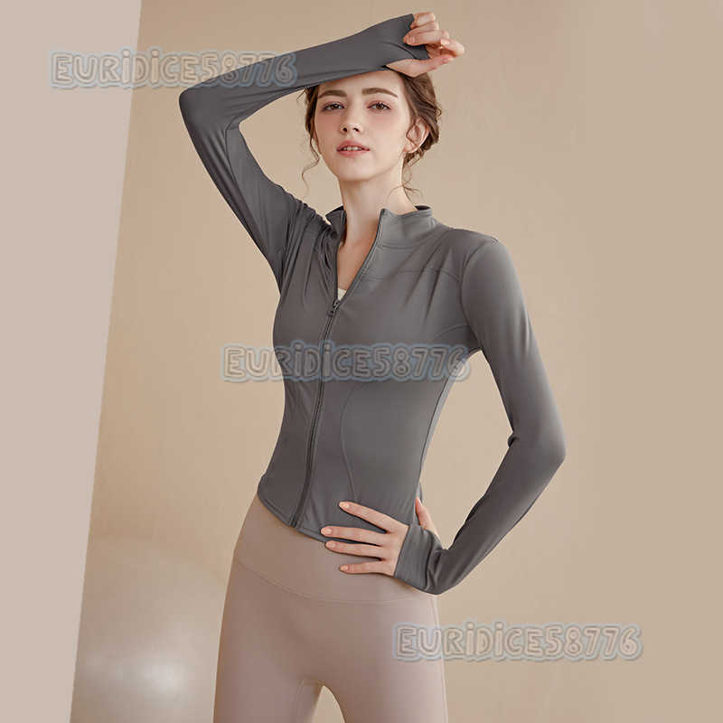 Stand Collar Zipper Yoga Jacket Womens Cardigan Running Cycling Quickdry Sports Top Long Sleeve Autumn Winter Fitness Wear H250825