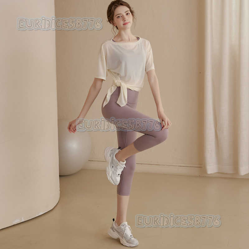 Loose Lightweight Sports Coverup for Women Ice Silk Feel Breathable Yoga Shirt Short Sleeve Tshirt Quickdry Running Fitness Top H250825