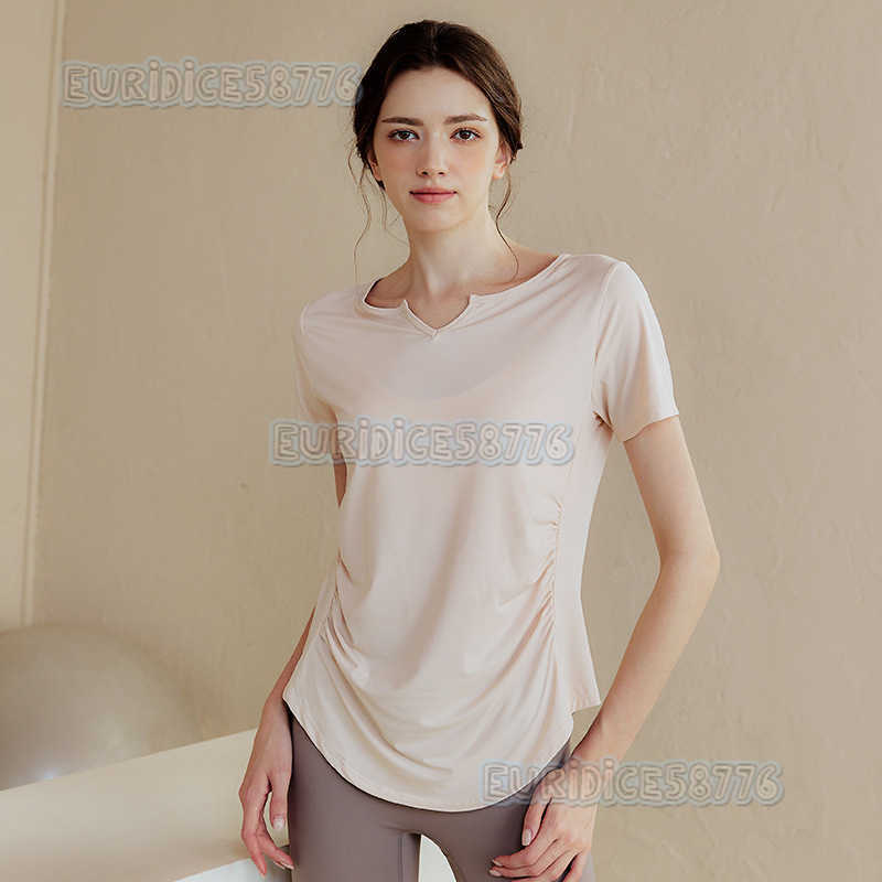 Womens Yoga Top Loose Slimming Quickdry Short Sleeve Tshirt Cool Running Sports Top Morning Jogging Workout Fitness Clothing H250825