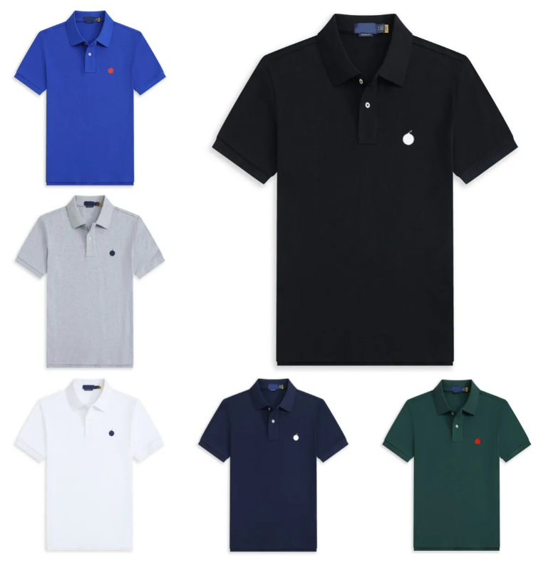 Designed men's shirt POLO shirt brand high quality lapel large Size casual loose solid color cotton embroidery short sleeve T-shirt size S-2XL e3Z