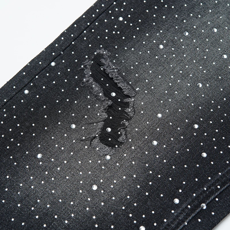 Fashion Trend Full Drill Ripped Pants VALLEY Jeans Men Women Clothing Hiphop Streetwear Vale Denim Trousers 250826