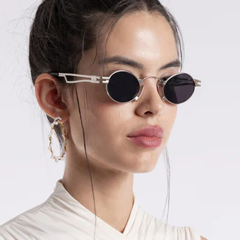 2025 Small Round Punk Sunglasses Retro Color Lens Shades for Hipster Street Style