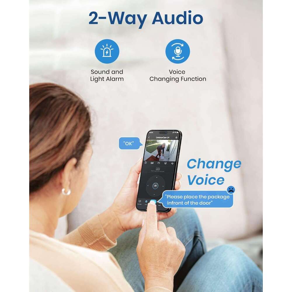 AOSU 2K Cameras Outdoor/Home, 360°Pan-Tilt View Timed Cruise 2.4G WiFi Security Camera with Motion Tracking, Spotlight & Siren, 2-Way Audio, Full Colo