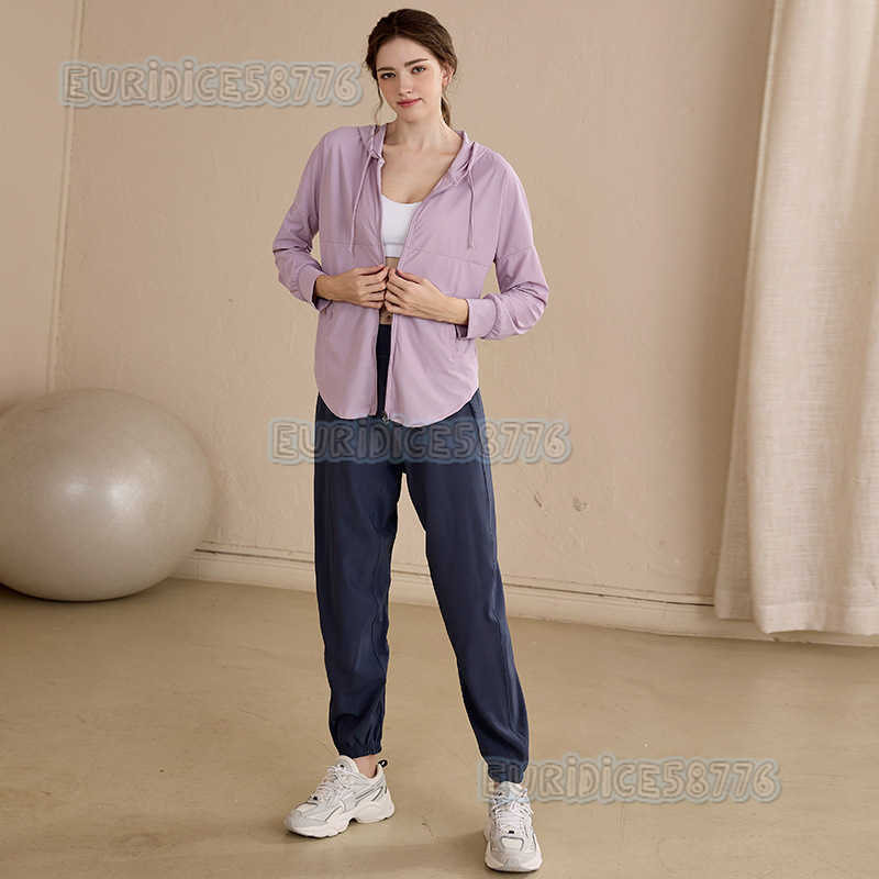 Womens Sports Jacket Sun Protection Quickdry Loose Cardigan Running Set Yoga Long Sleeve 2025 New Fitness Clothing H250825