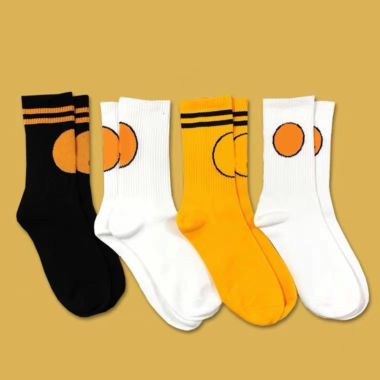 Mens Fashion Socks Casual Cotton Breathable with 4 Colors Skateboard Hip Hop Sports Socks for Male