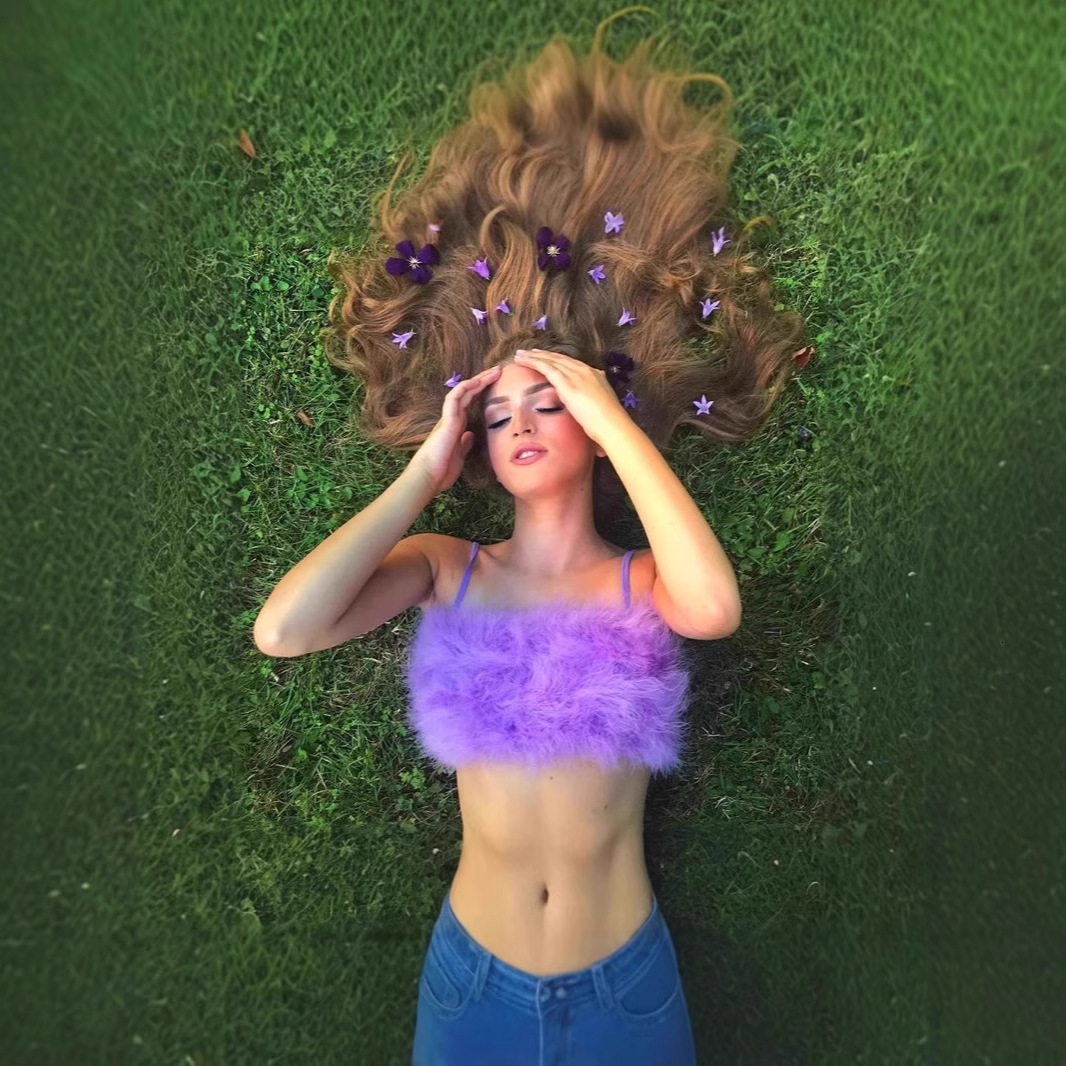 Spring Summer Womens New Hot Item Furry Camisole Fox Fur Tube Top Camisole Vest 230417