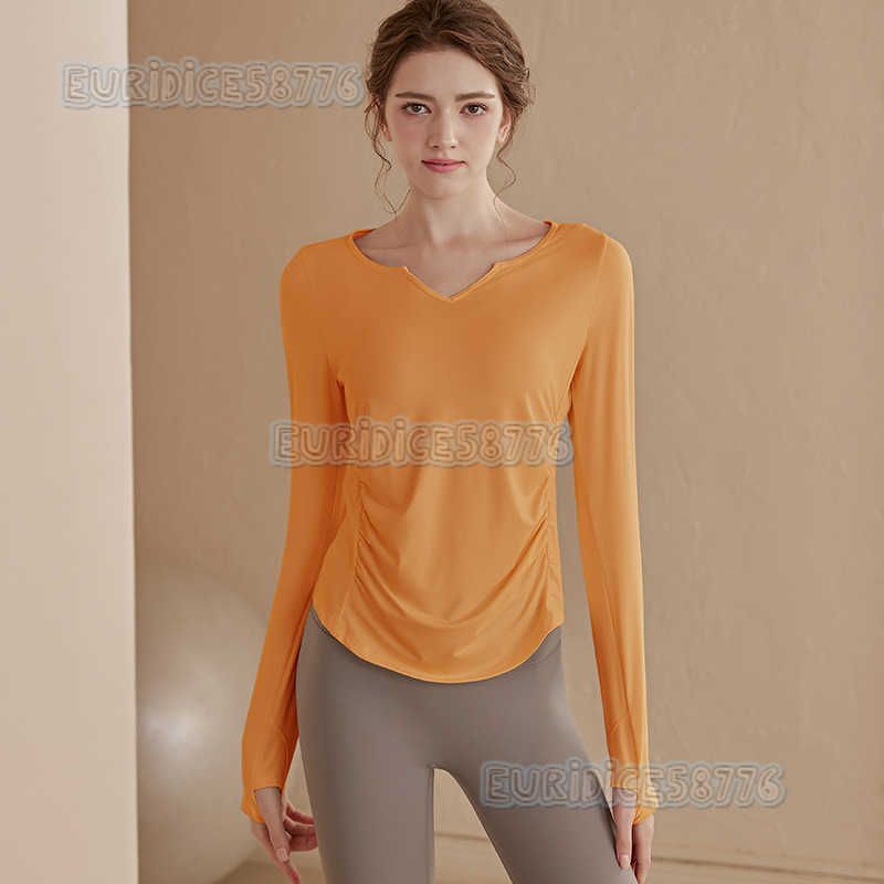 2025 New Quickdry Loose Sports Top Women Yoga Wear Long Sleeve Tshirt Breathable Slimming Running Fitness Wear H250825