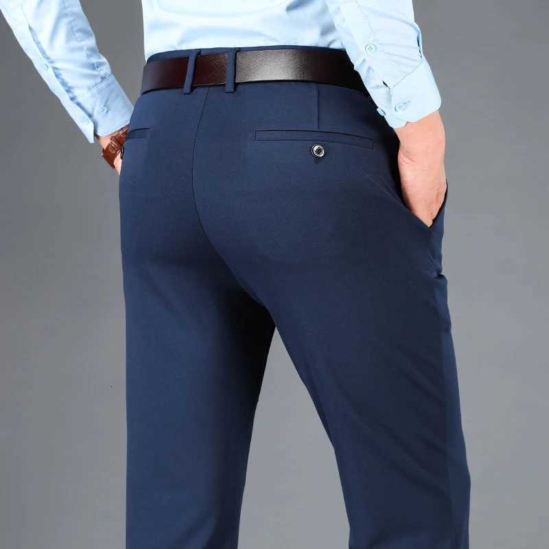 Mens Business Casual Pants Spring Summer Elastic Trousers Office Suit Pants Quick Dry Formal Pants Breathable Comfortable W250826