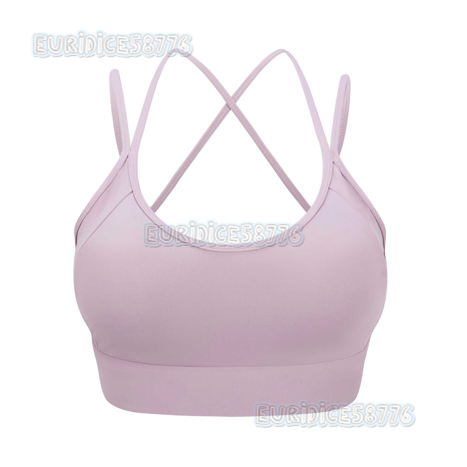 Highend Yoga Sports Bra Cross Back Shockproof Gathered Yoga Running Fitness Onepiece Sports Bra H250825 DMG2