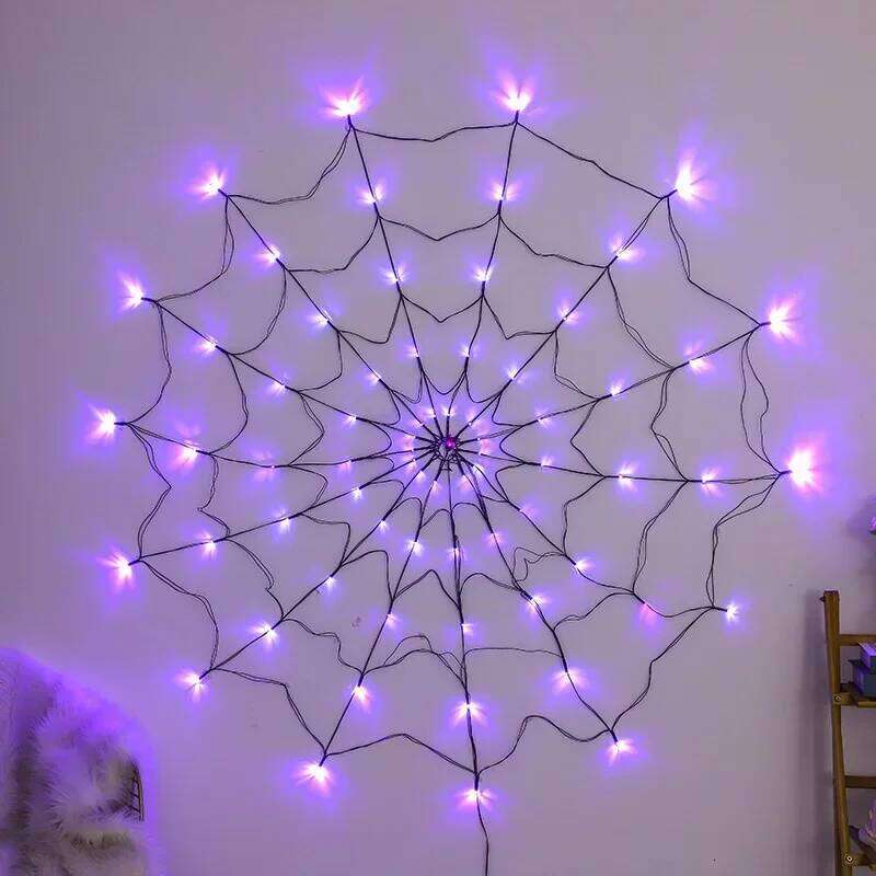 Halloween LED String Festival Ghost House Party Decoration Atmosphere Spider Web Colorful Light