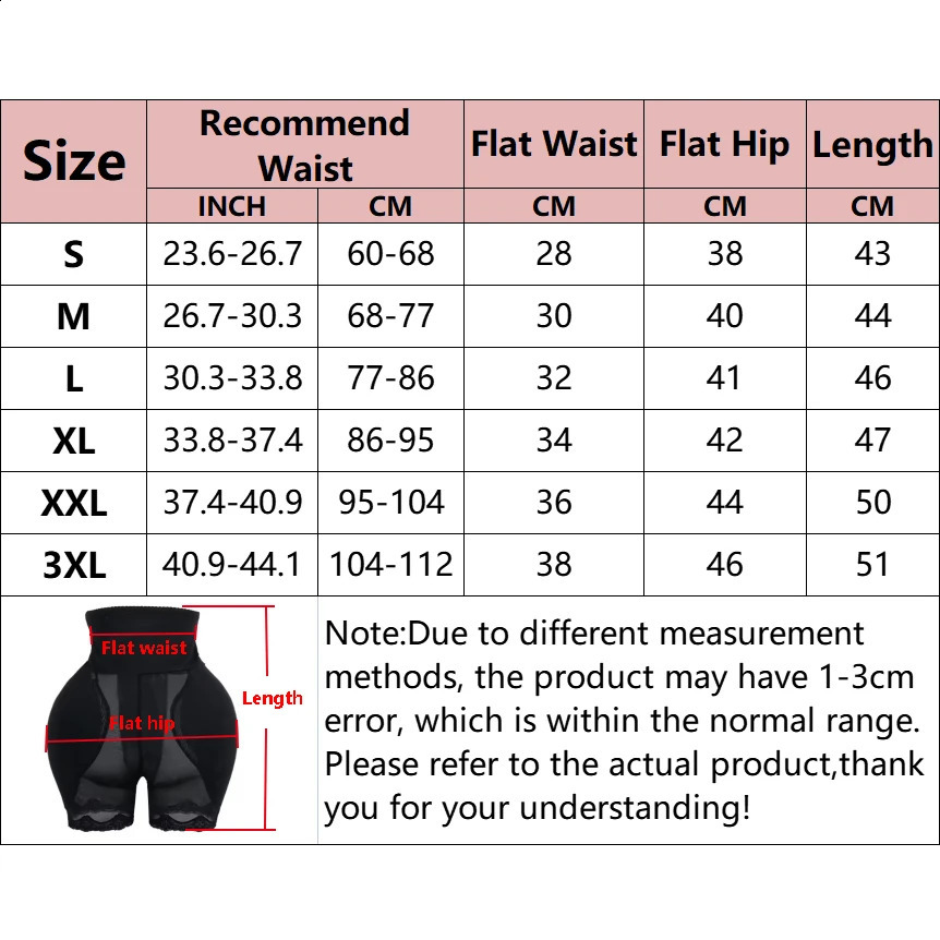 Hip Shapewear Pantie Butt Lifter Shaper Sexy Body Push Up Enahncer with Pads 250826