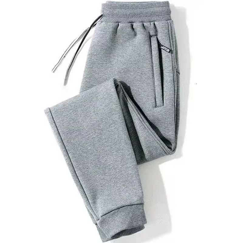 2025 Mens Elastic Waist Soft Warm Casual Ankle Band Zipper Pockets Trousers Men Drawstring Pants Loose Spring Fall Sweatpants W250826