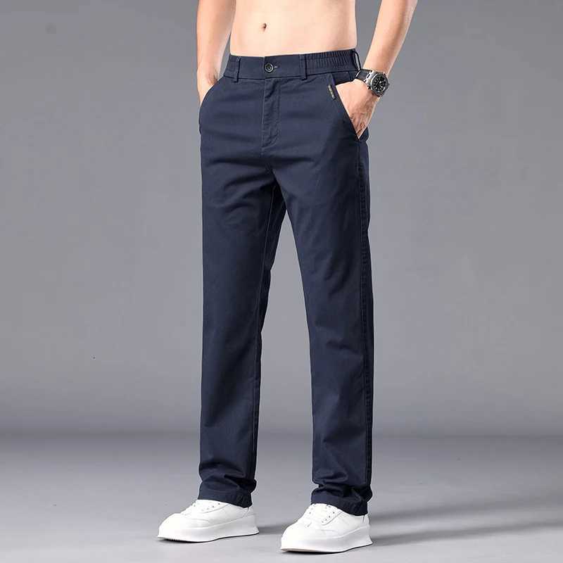 New Casual Pants Men Straight Fit Stretch Autumn Chino Trousers Men Formal Work Business Dress Khaki Fashion Spring Pants W250826