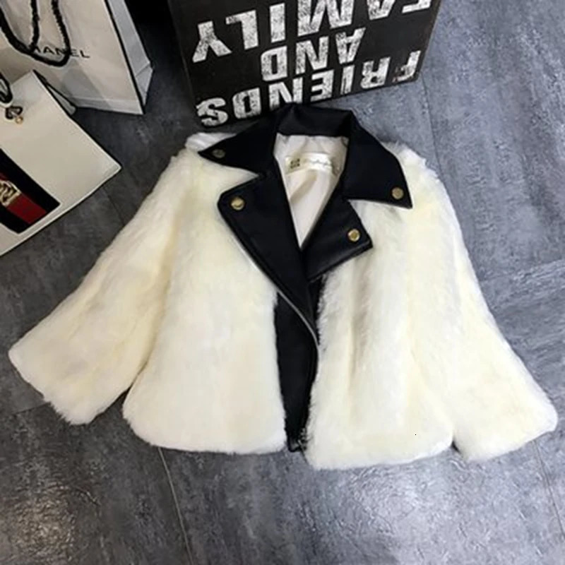 Winter Mother Daughter Faux Fur Leather Coat Childrens Artificial Fox Fur Girls Jacket Kids Elegant Boutique Clothes TZ422 250826