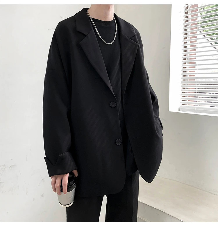 Casual Blazers Men Autumn coat Leisure Trendy Loose Suit Jackets Male Retro Streetwear Allmatch Simple Korean Suittops 251023