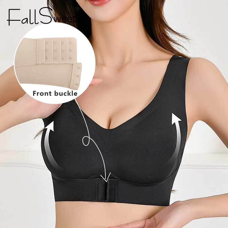 FallSweet 12PCs Posture Correction Bras Seamless Wireless Push Up Bralette with Cross Back Support Female Lingerie 250826
