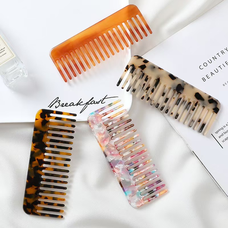 Acetate Hair Combs Wide Large Size Tooth Tuck Comb Pocket Hair Brushes Anti Static Hairdressing Tools Massage Hairbrush Colorful Hair Styling Tools