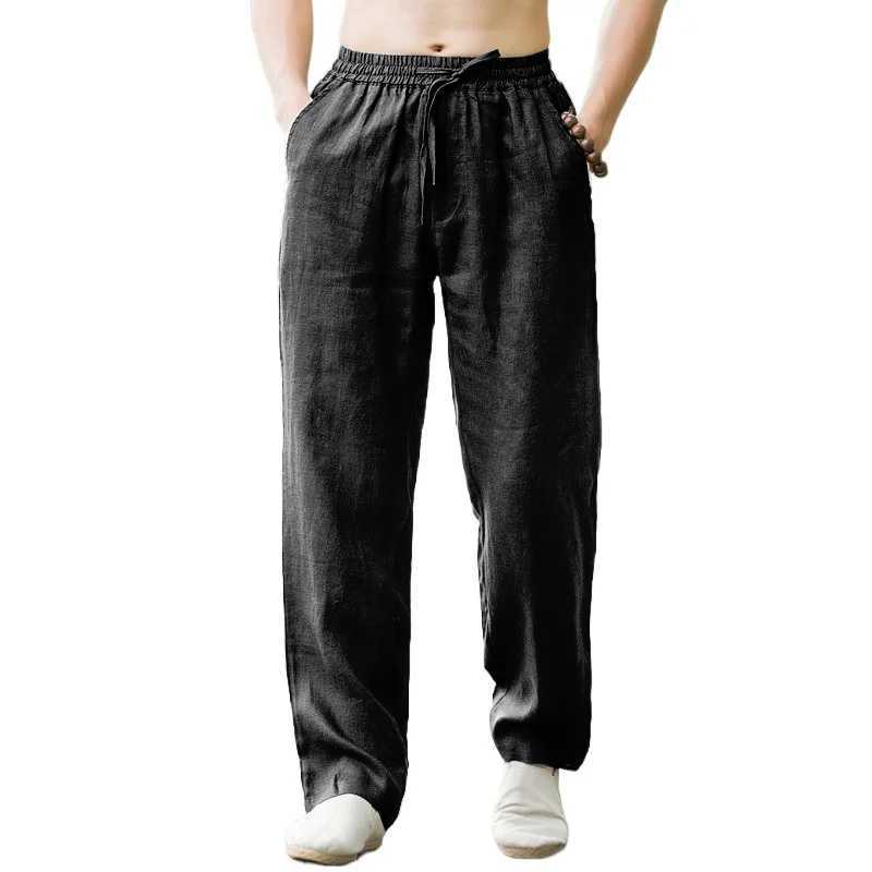 New Mens Pants Sweatwear Solid Color Breathable Trousers Cotton Fitness Lightweight Casual Summer Men Beach Pants W250826